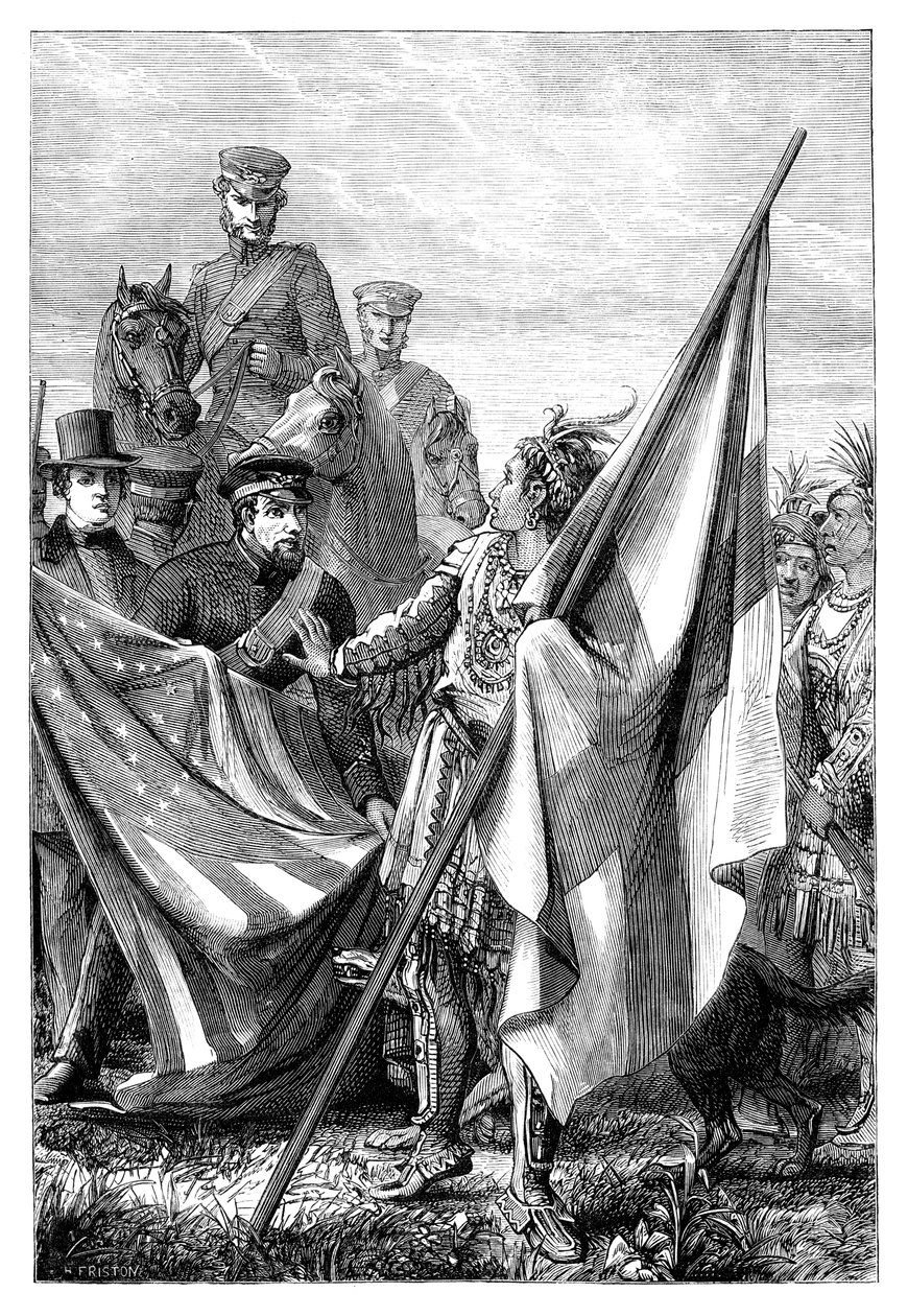 Major Sprague and the Indians by Unbekannt
