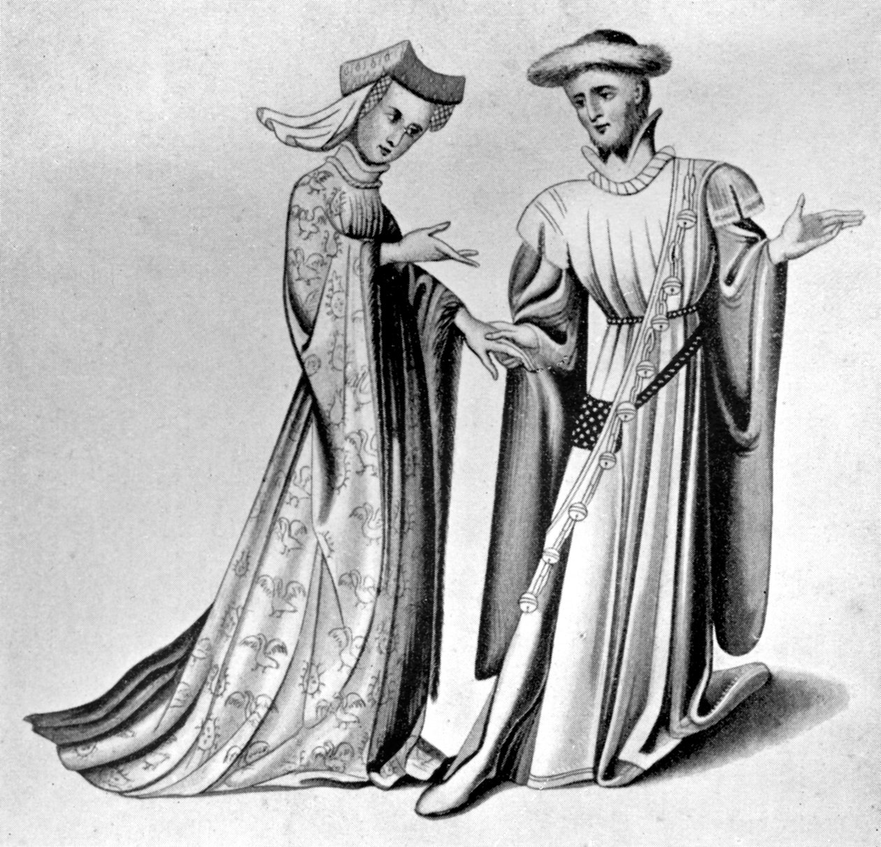 Male and Female Dress, Late 14th-Early 15th Century by Unbekannt