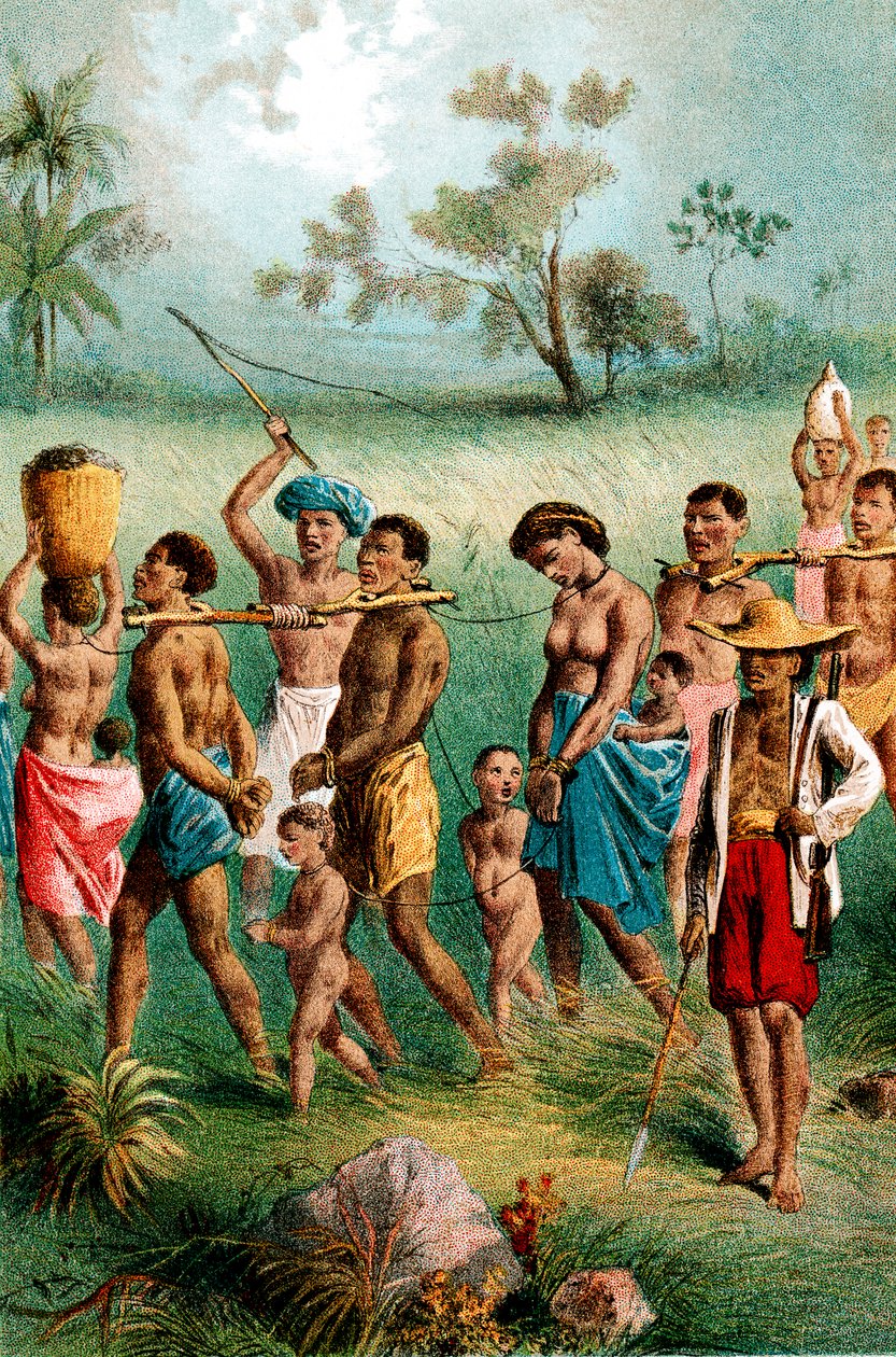 Male, Female and Child Captives Driven into Slavery by Arab Slave Traders, c1875 by Unbekannt