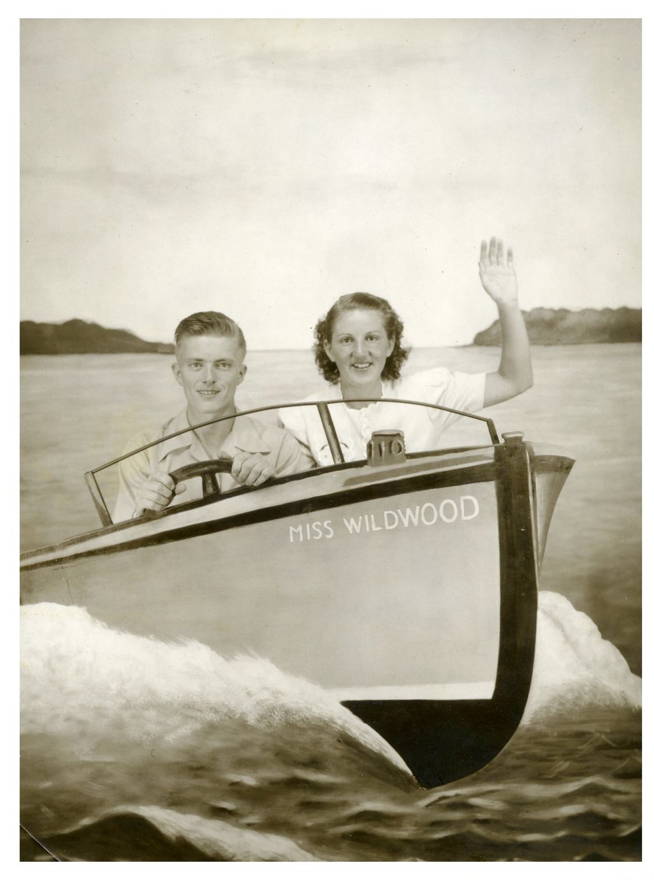 Man and Woman in a boat called 
