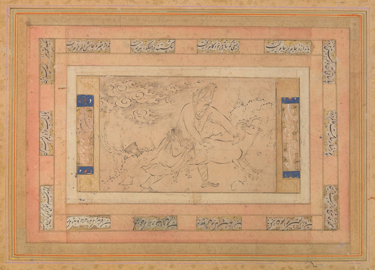Man with a Ram, Folio from the Bellini Album by Unbekannt