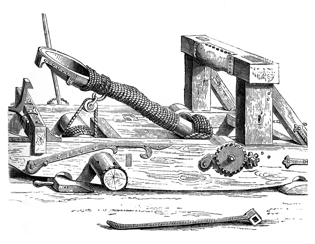 Mangonel, an engine of war in the 15th century, 1870 by Unbekannt