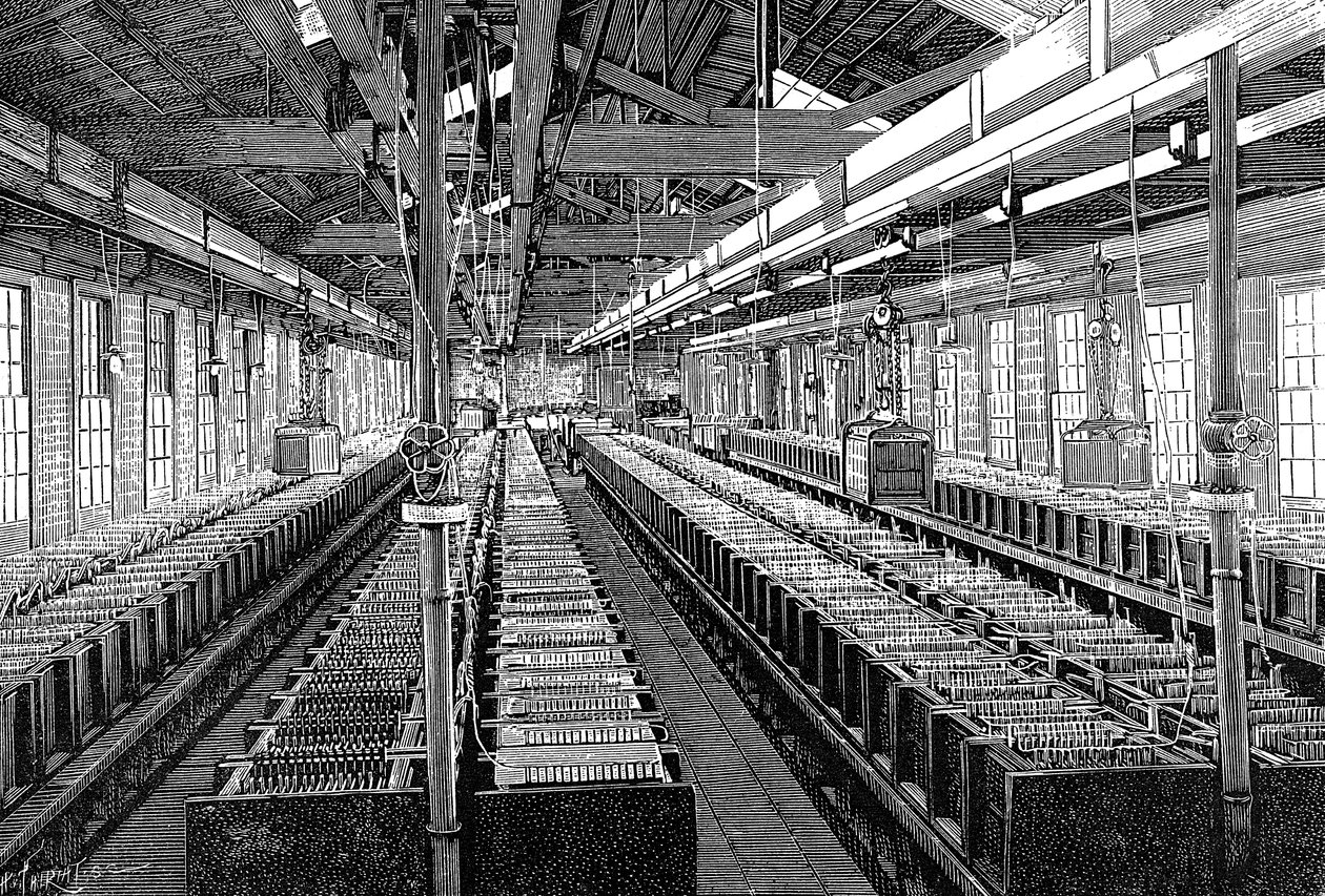 Manufacture of Electric Batteries, USA, 1887 by Unbekannt