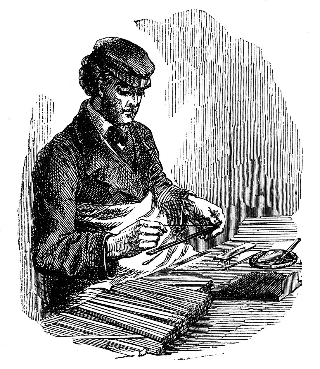 Manufacturing pencils, 1872 by Unbekannt