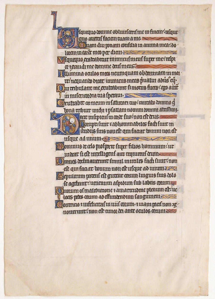 Manuscript Leaf from a Royal Psalter, 13th century by Unbekannt
