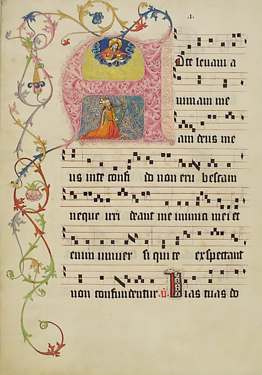 Manuscript Leaf with Initial A, from a Gradual by Unbekannt