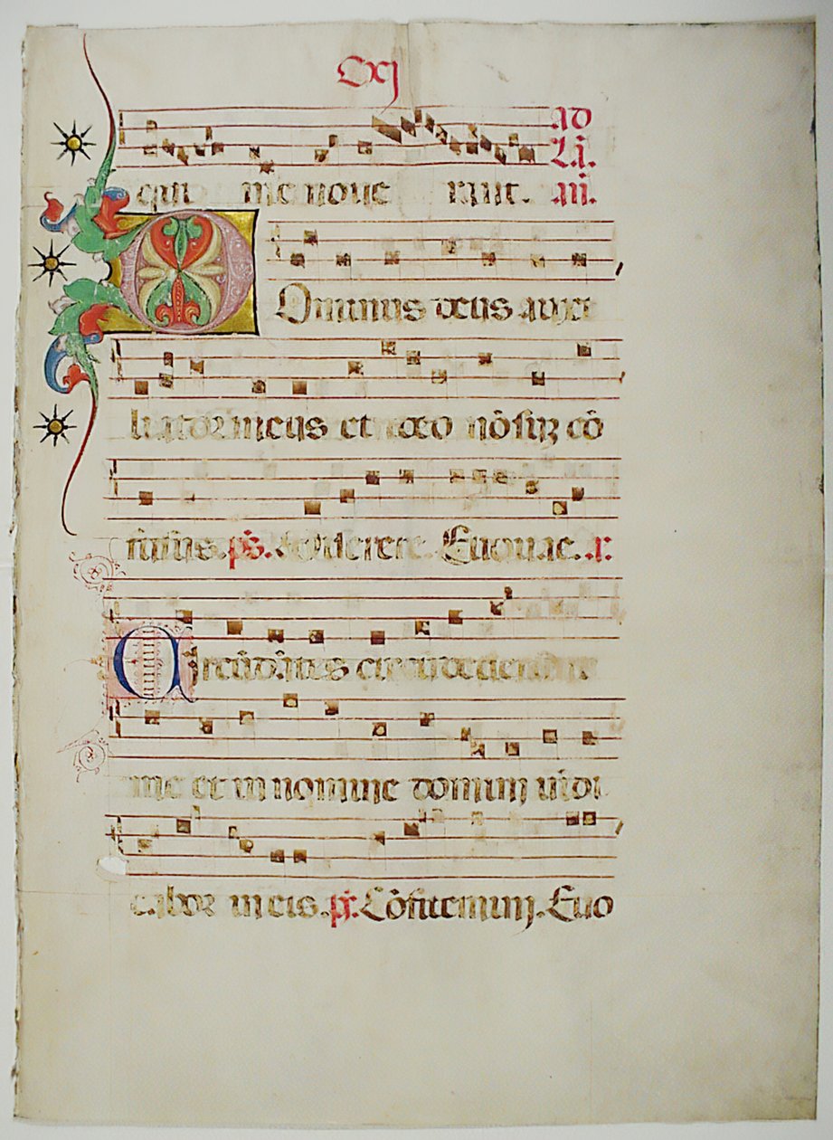 Manuscript Leaf with Initial D, from an Antiphonary, Italian, 15th century by Unbekannt