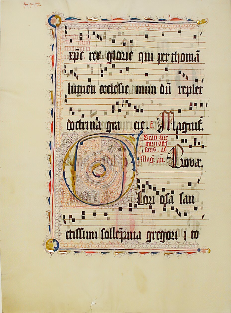 Manuscript Leaf with Initial F, from an Antiphonary by Unbekannt