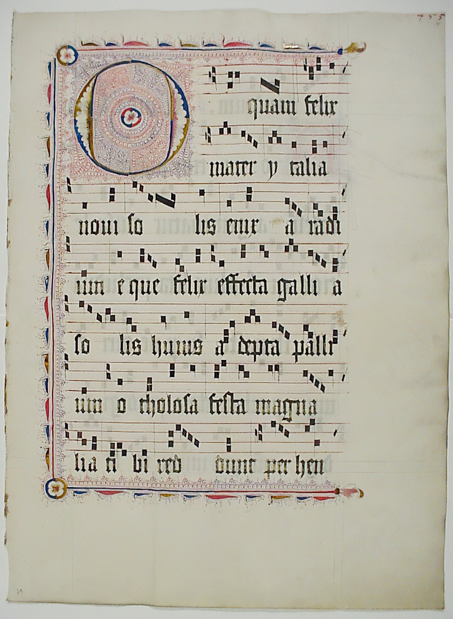 Manuscript Leaf with Initial O, from an Antiphonary, German by Unbekannt