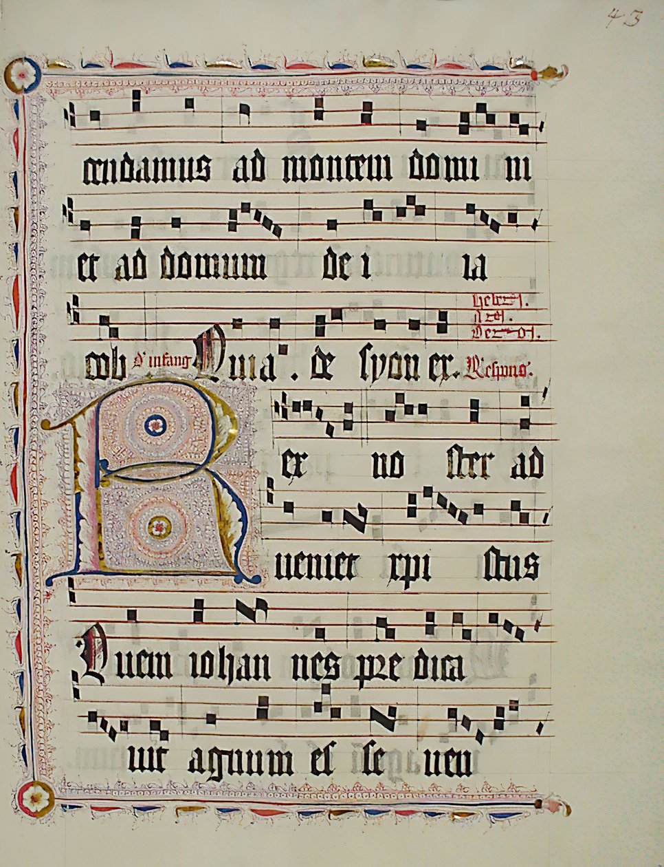 Manuscript Leaf with Initial R, from an Antiphonary, German, second quarter 15th century by Unbekannt