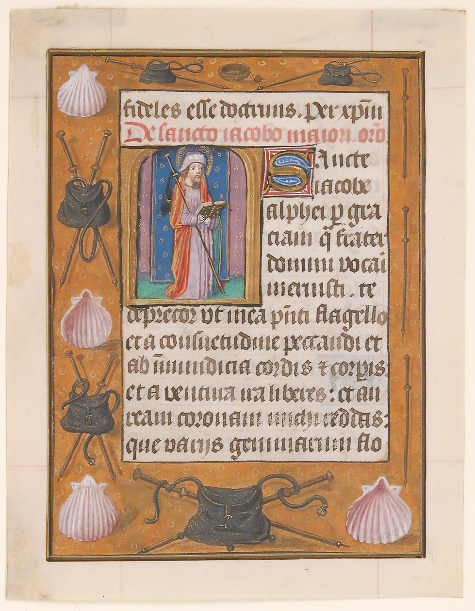 Manuscript Leaf with Saint James the Greater, from a Book of Hours by Unbekannt