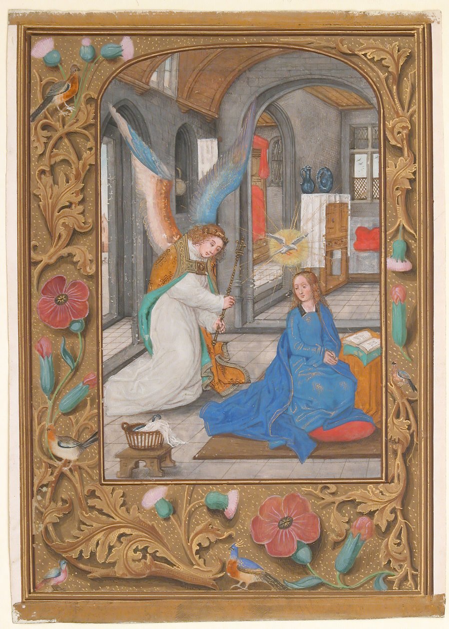 Manuscript Leaf with the Annunciation, from a Book of Hours by Unbekannt