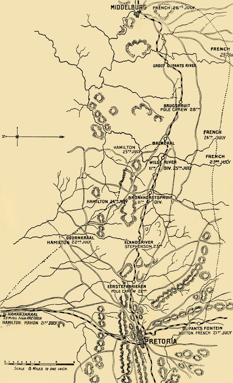 Map Illustrating the Eastward Move from Eerstefabrieken to Middelburg by Unbekannt