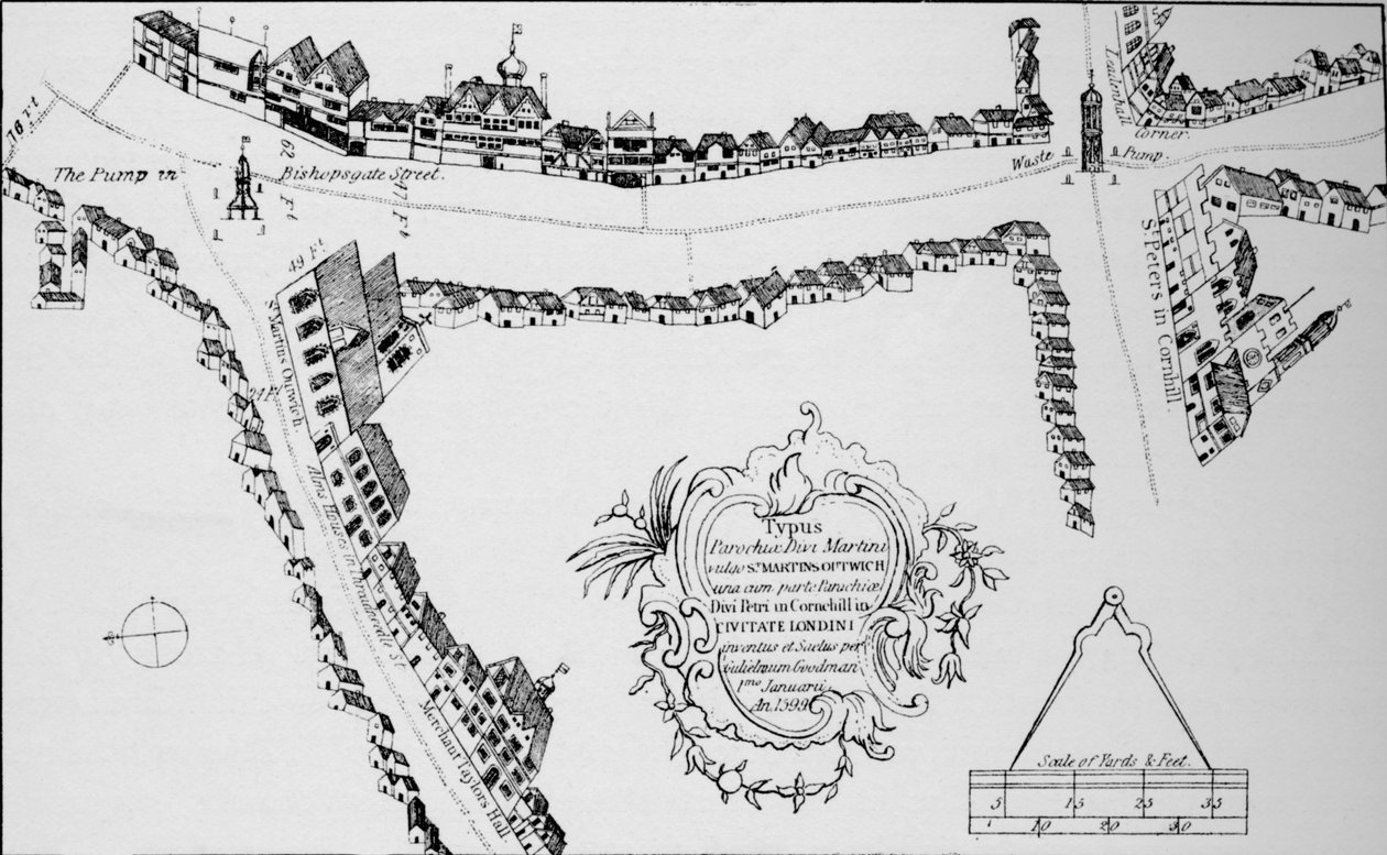 Map of Bishopsgate, City of London by Unbekannt