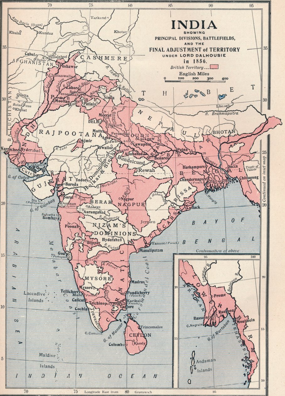 Map of India in 1856 by Unbekannt