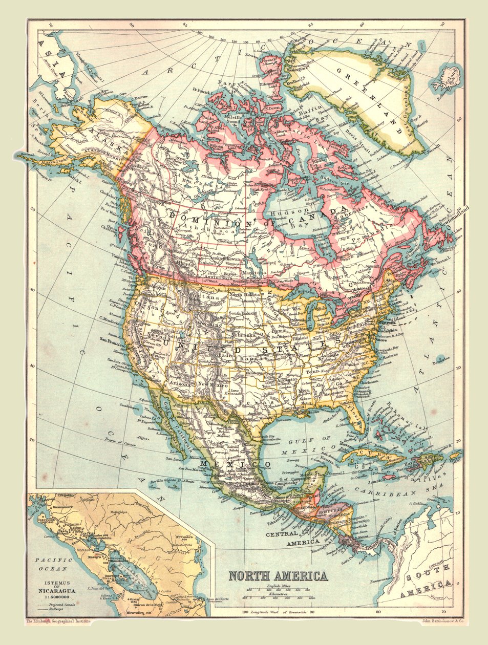 Map of North America, 1902 by Unbekannt