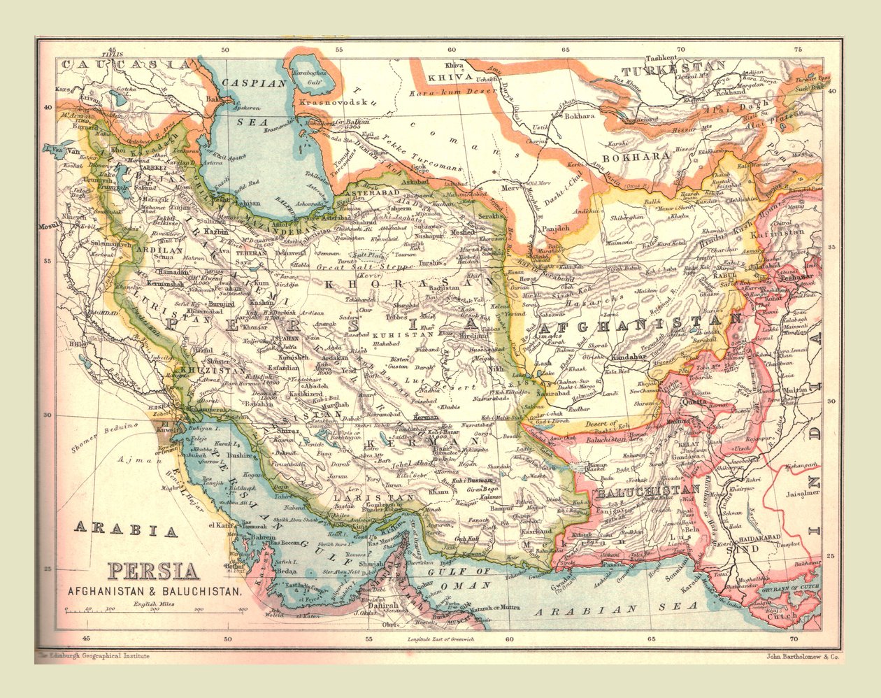 Map of Persia by Unbekannt