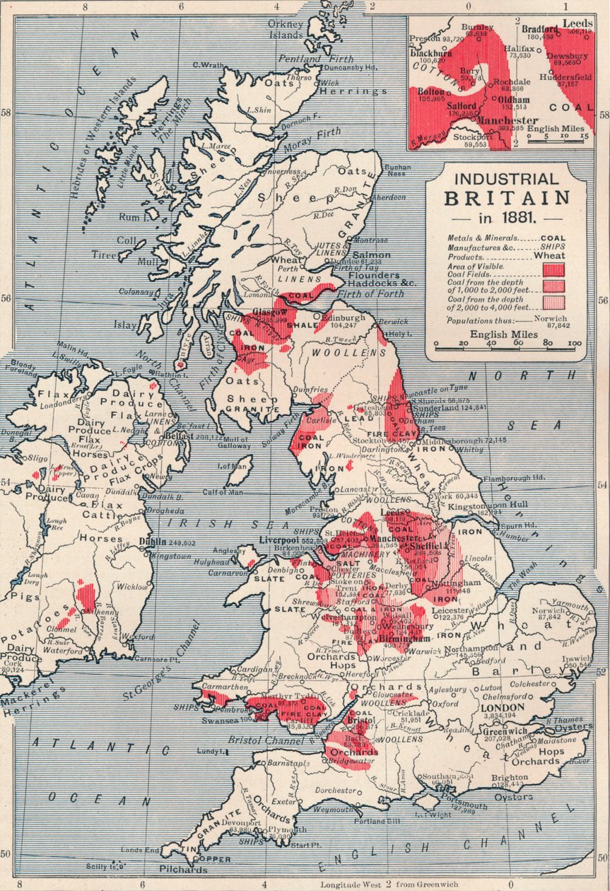 Map of industrial Britain in 1881, 1906 by Unbekannt