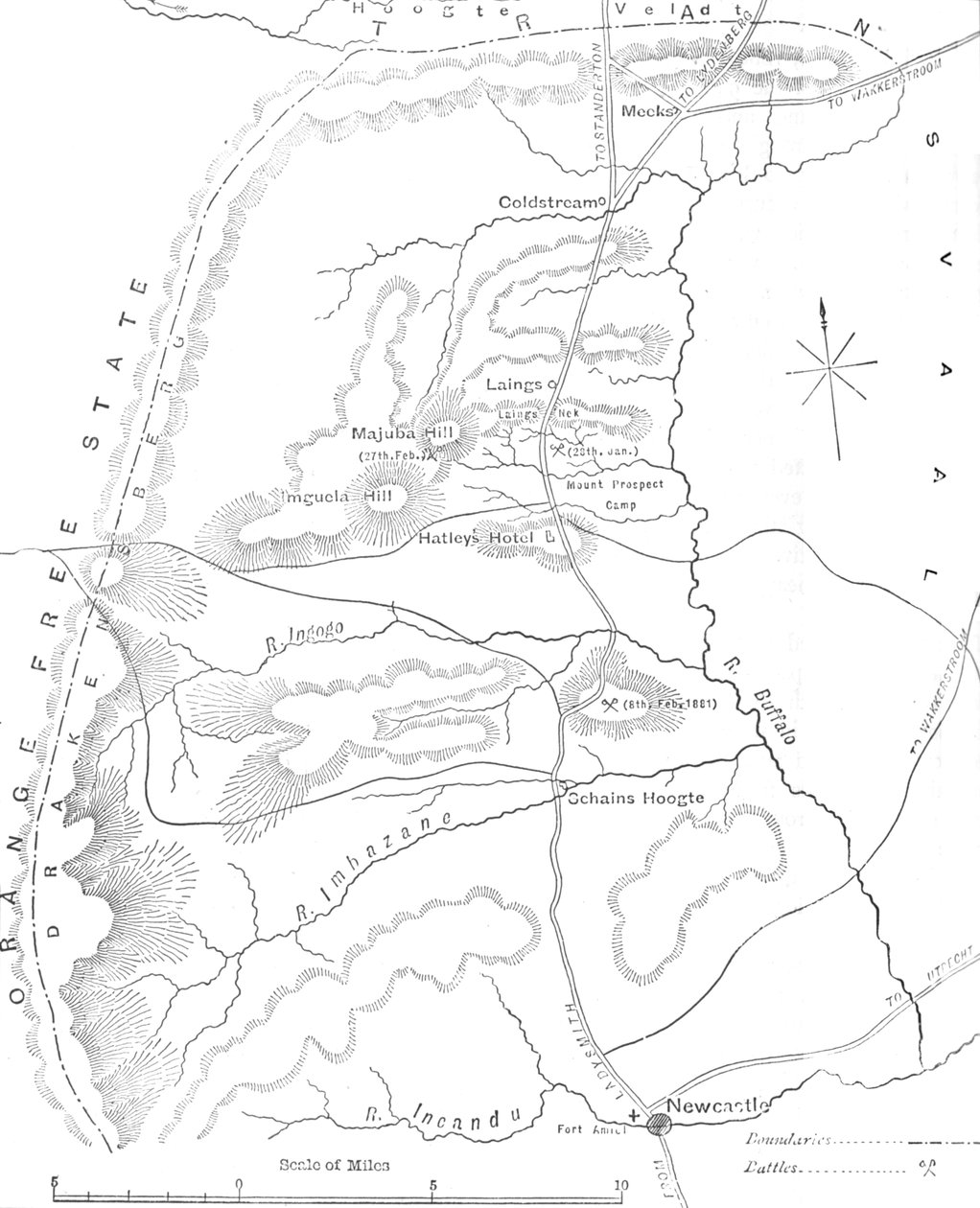 Map of the Country Between Newcastle and the Transvaal by Unbekannt