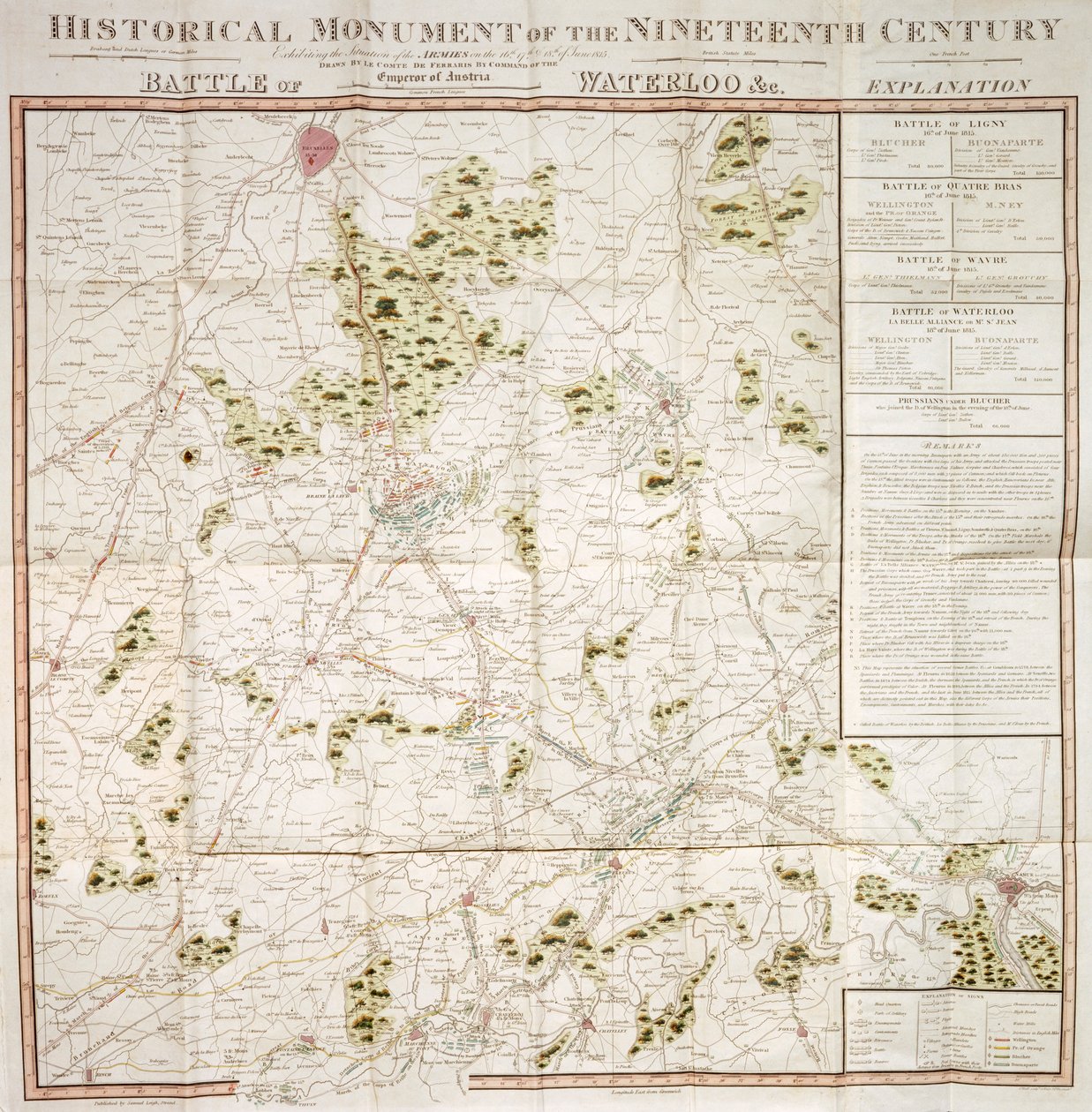 Map of the Waterloo Campaign, Walmer Castle, Kent by Unbekannt