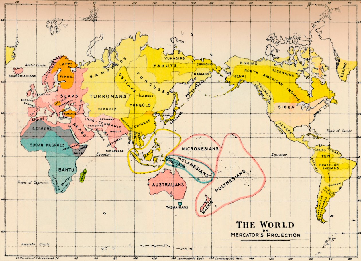 Map of the World on Mercator