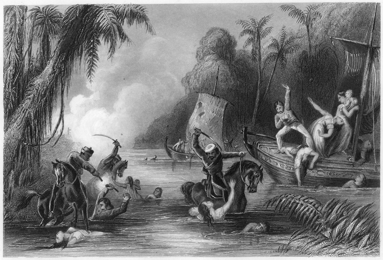 Massacre in the Boats off Cawnpore, 1857, c1860 by Unbekannt