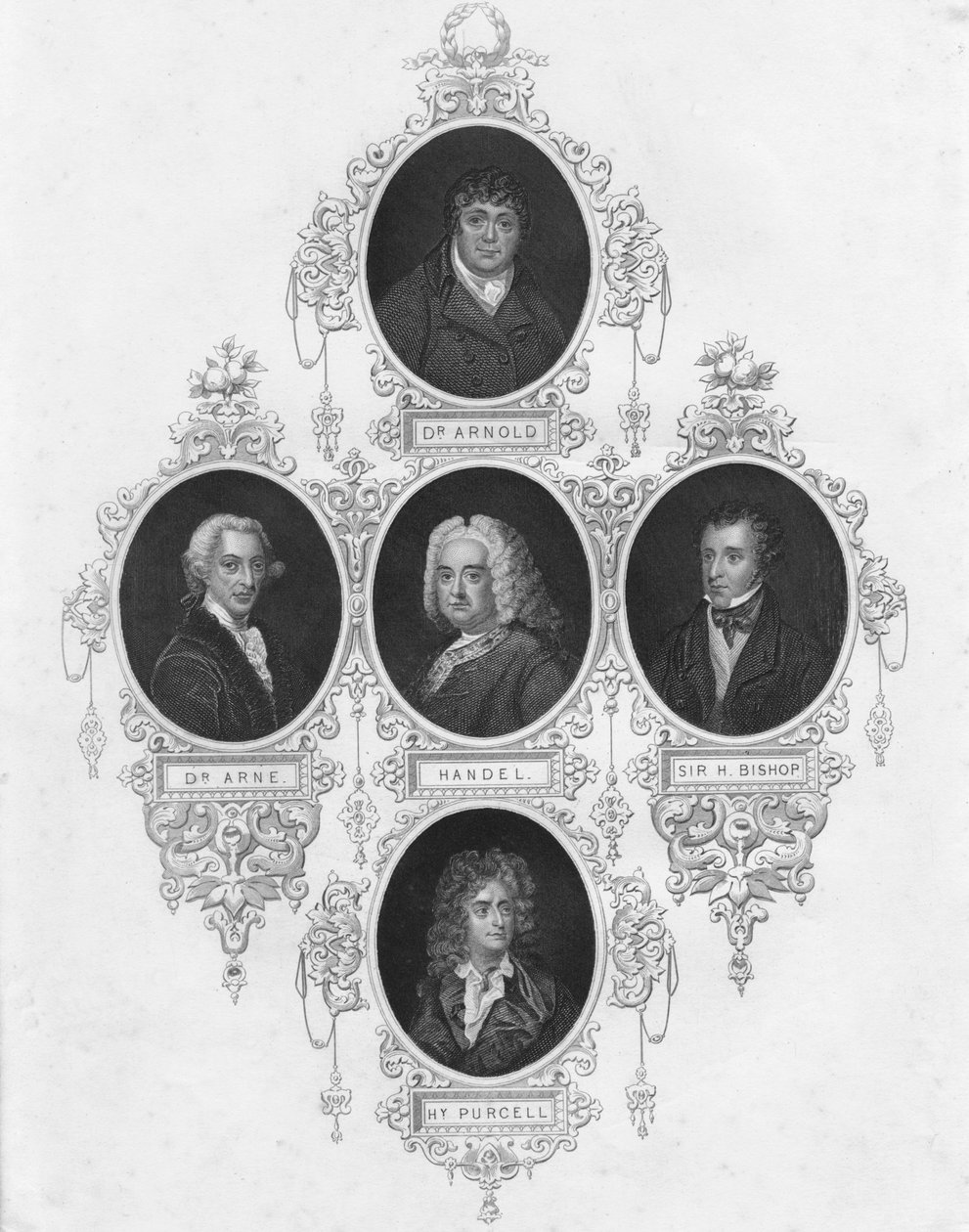 Medallion portraits of British composers, early-mid 19th century