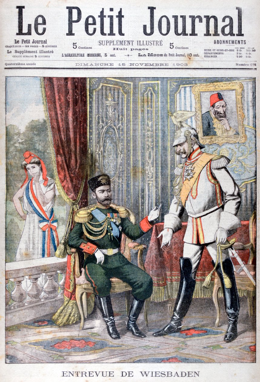 Meeting Between Tsar Nicholas II and Kaiser Wilhelm II, Wiesbaden, Germany by Unbekannt