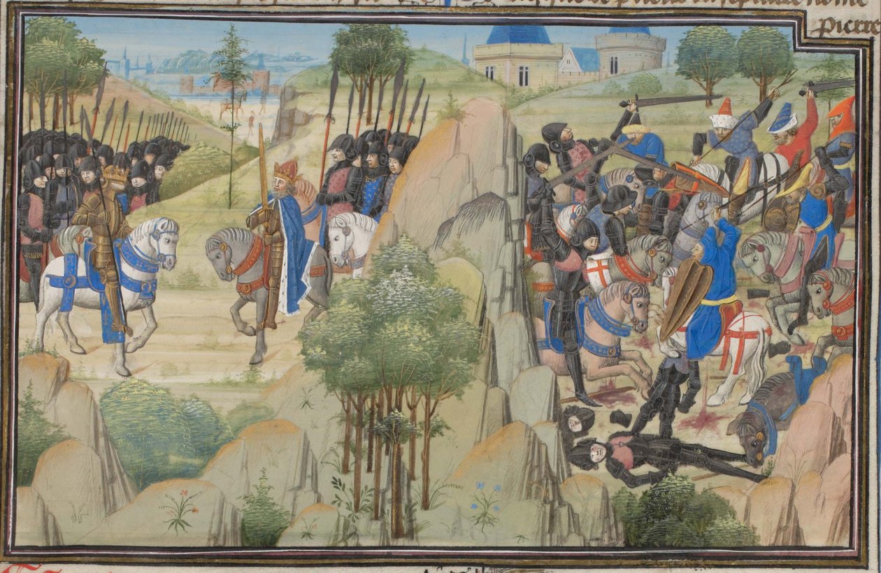 Meeting of Conrad III of Germany and Louis VII of France, Miniature from the Historia by William of Tyre by Unbekannt