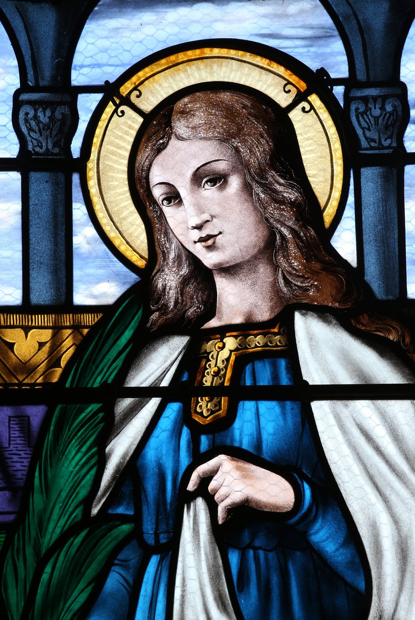Mezilles Church, Stained Glass Window: Saint Eliane, France by Unbekannt
