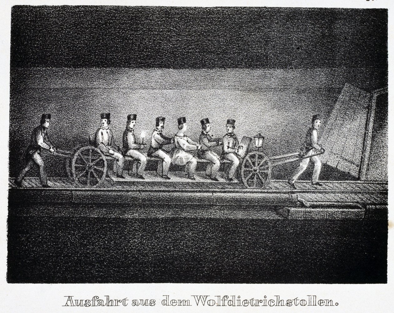 Salt Mine: Transport in the Wolfdietrich Tunnel, Durrnberg, Austria by Unbekannt