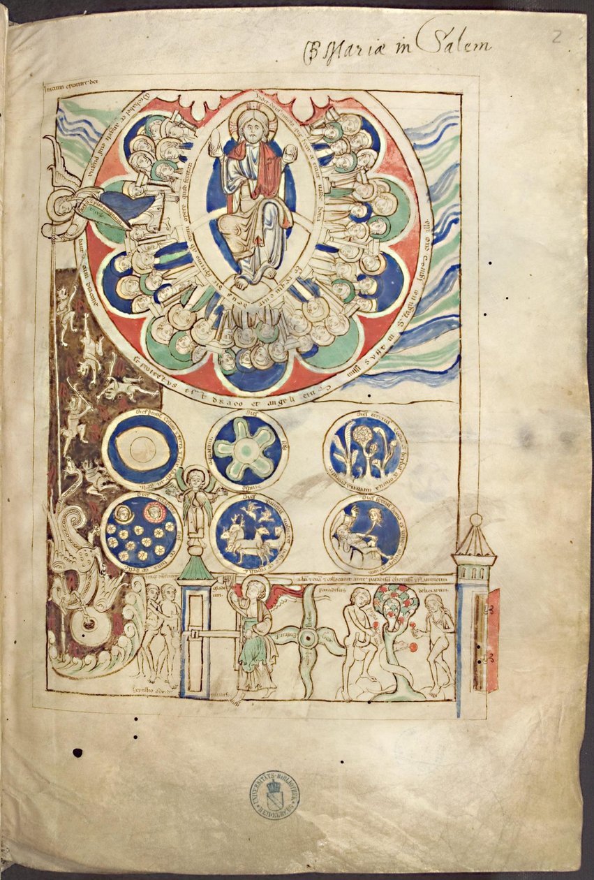 Miniature Initium Creaturae Dei from Liber Scivias by Hildegard of Bingen by Unbekannt