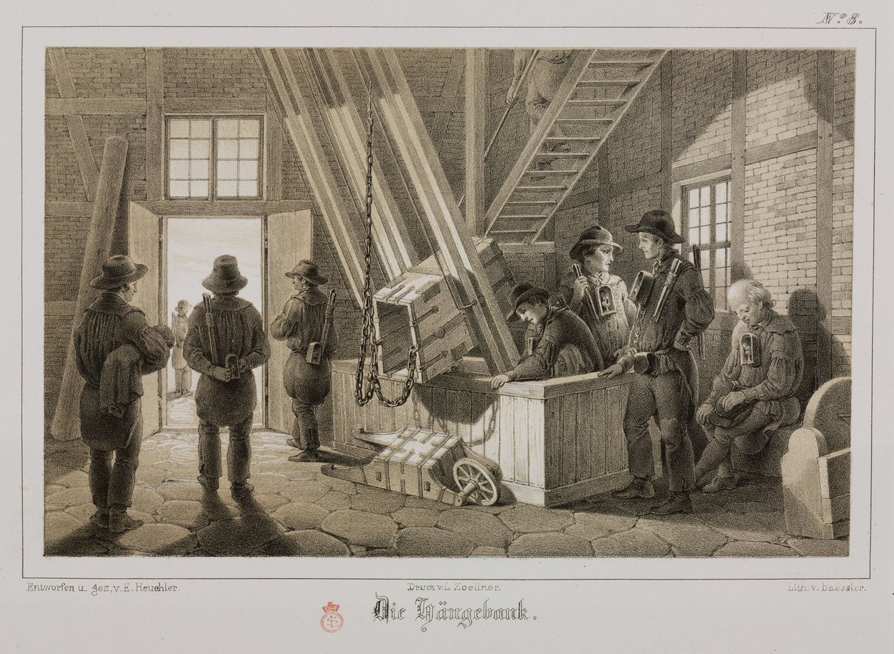 Mining, Metal Ores Pithead of a Mine, Germany, c 1851 by Unbekannt