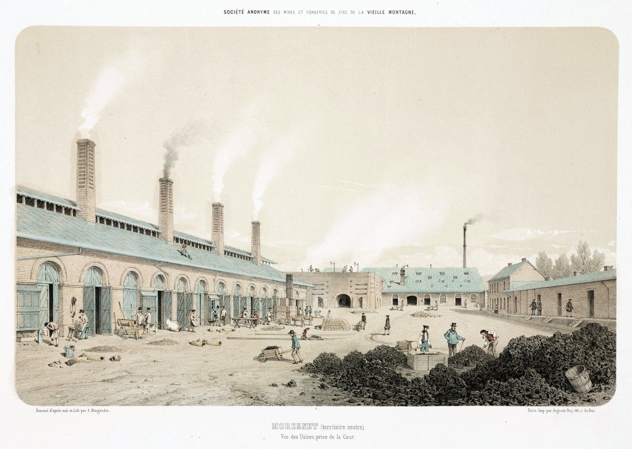 Mining, Metal Ores Zinc Foundry, Neutral Moresnet by Unbekannt