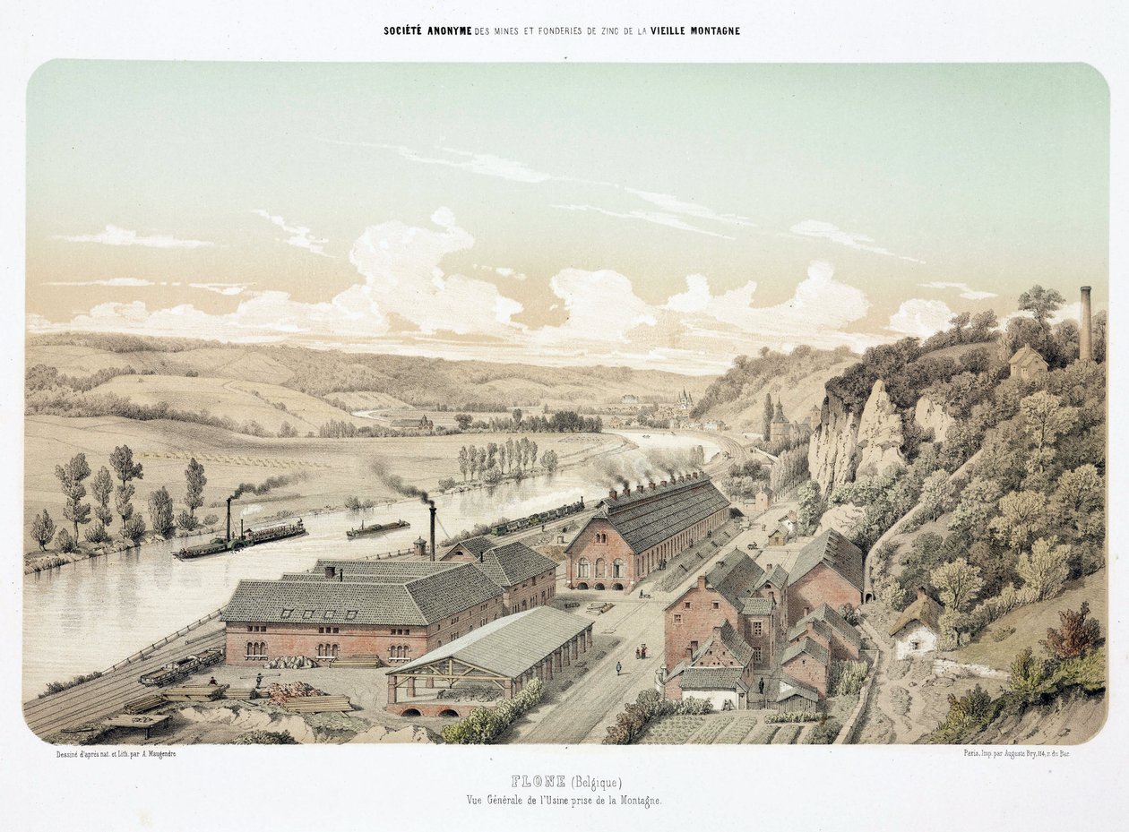 Mining, Metal Ores Zinc Works, Flone, Belgium by Unbekannt