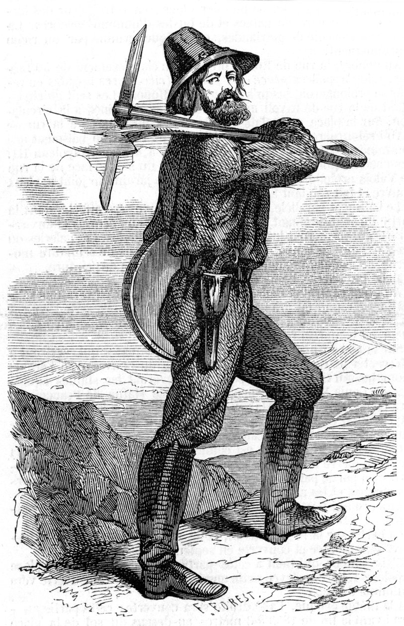 Mining prospector in the Californian gold fields by Unbekannt