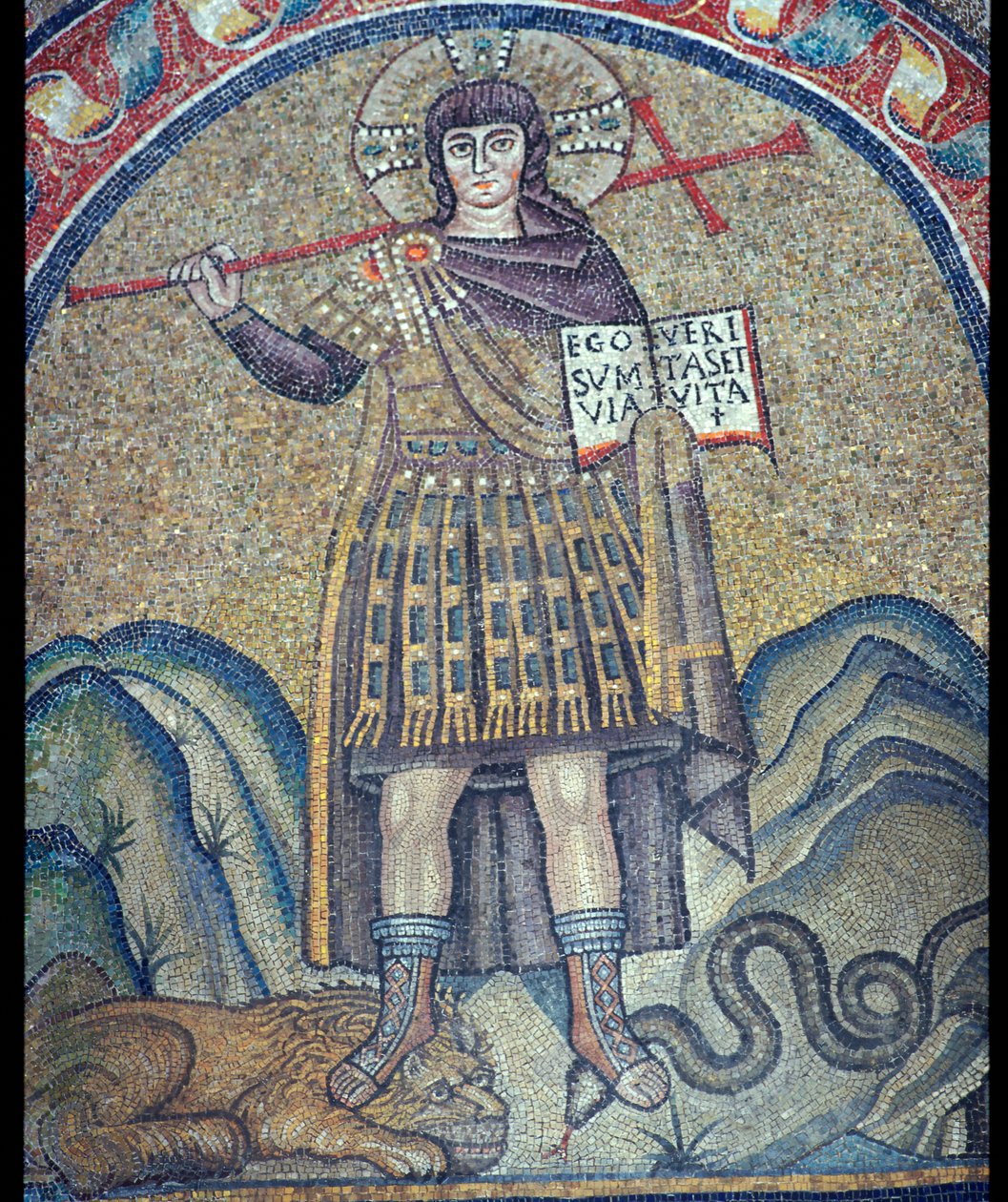 Mosaic of Christ dressed as a Roman soldier, 6th century by Unbekannt