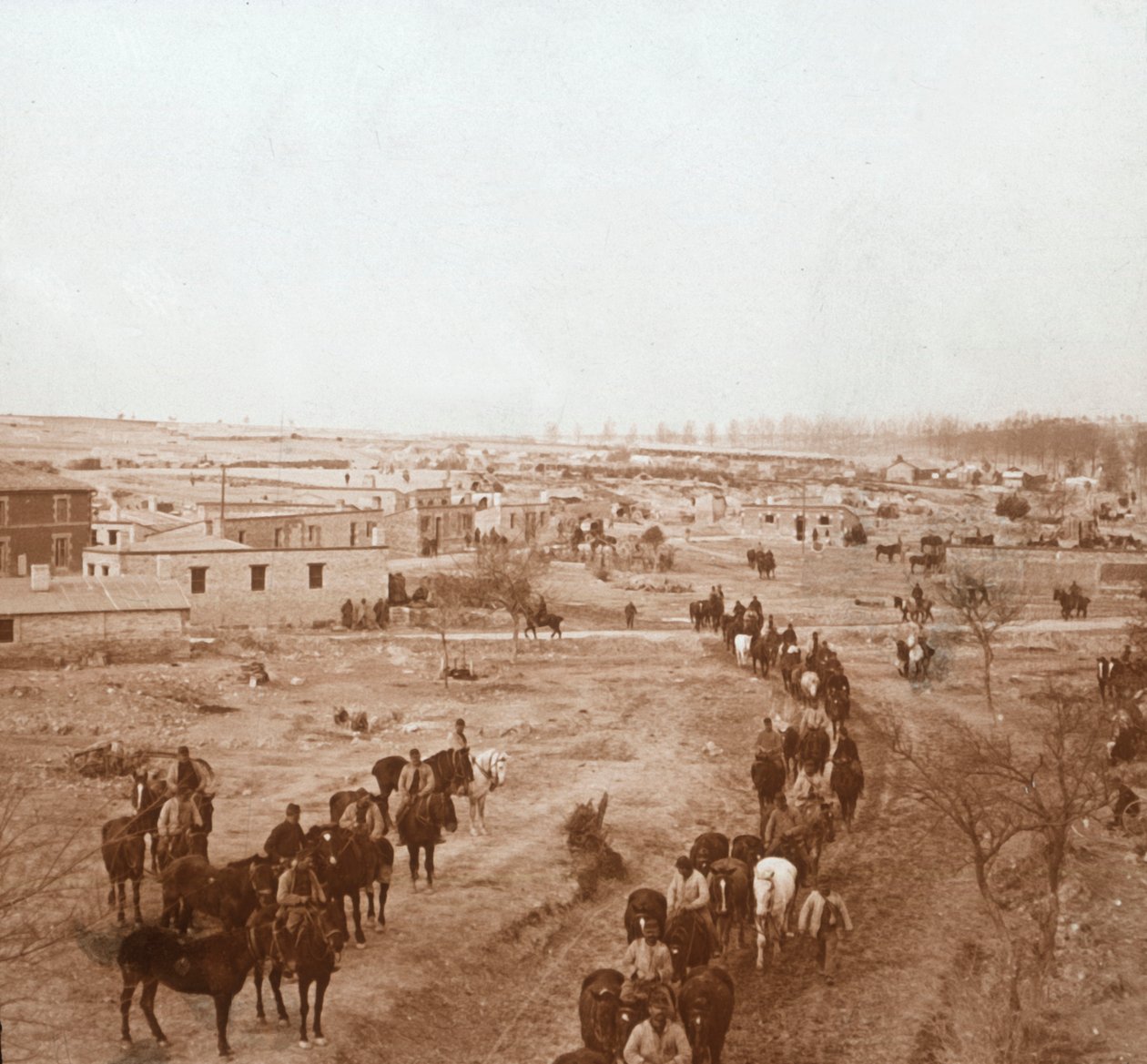 Mounted Soldiers, Somme-Tourbe, Northern France by Unbekannt