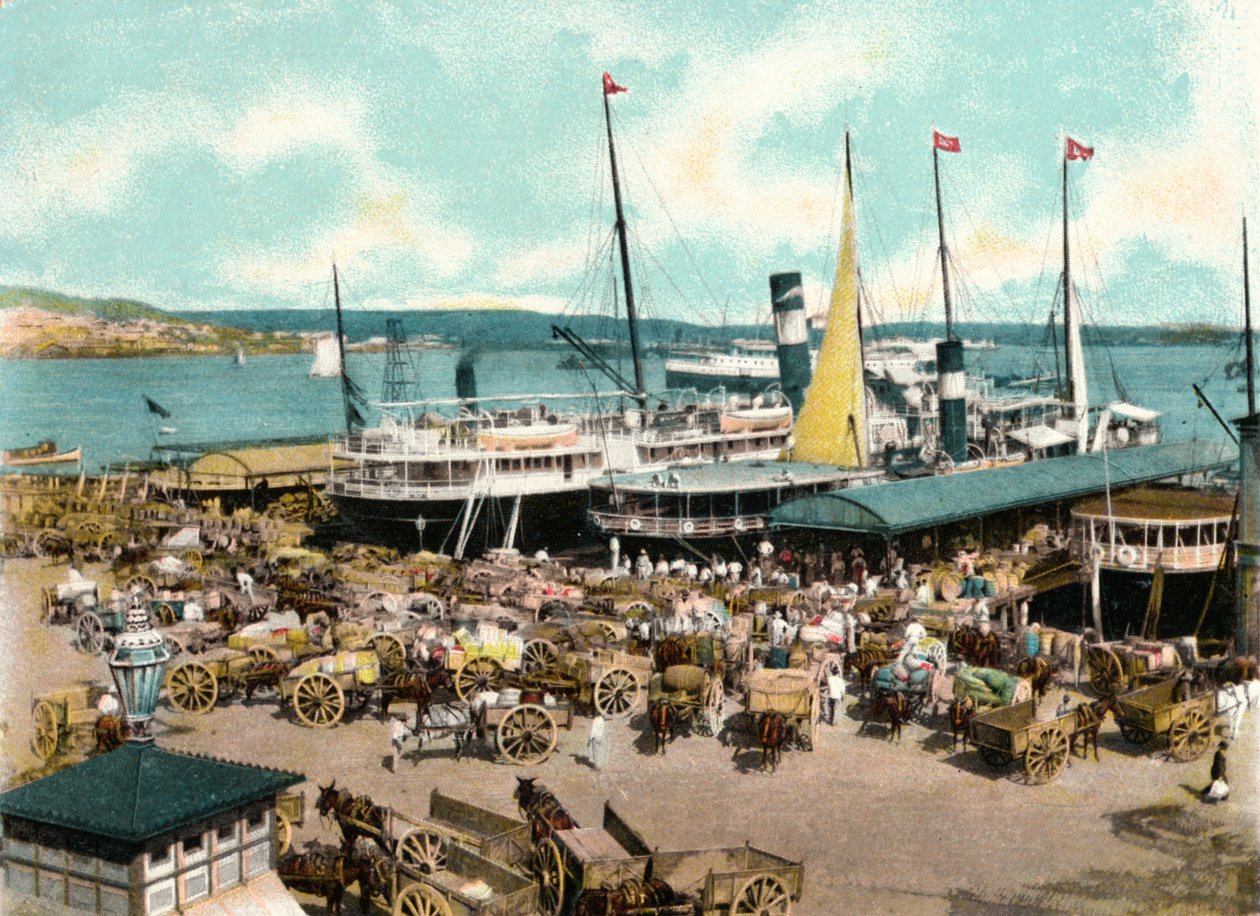 Muelle de Luz harbour with ferries, Havana, Cuba, 1904 by Unbekannt