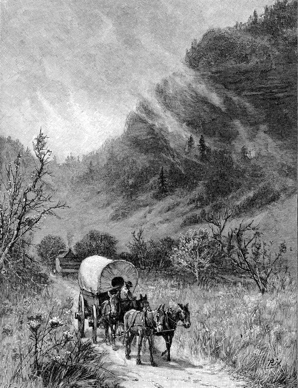 Mule Wagon Passing Through the Cumberland Gap, Kentucky by Unbekannt