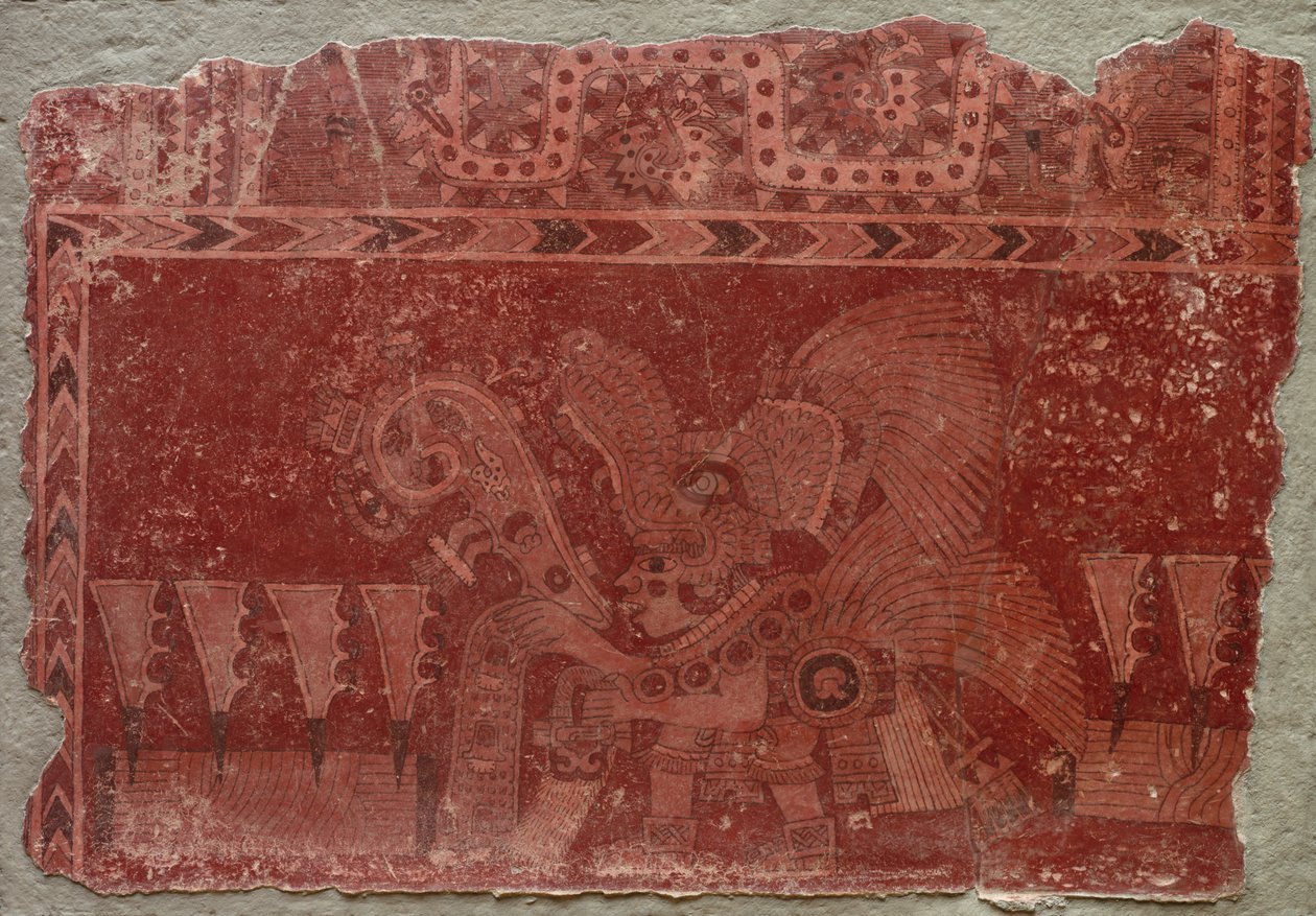 Mural Fragment with Elite Male and Maguey Cactus Leaves by Unbekannt