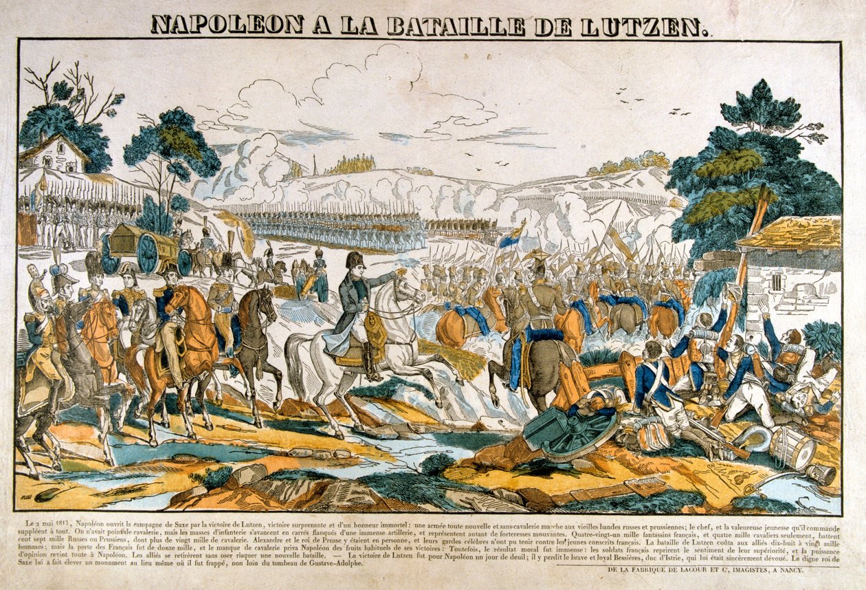 Napoleon at the Battle of Lutzen, 2 May, 1813 by Unbekannt