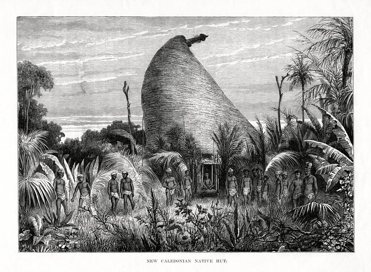 New Caledonian Native Hut, southwest Pacific, 1877 by Unbekannt