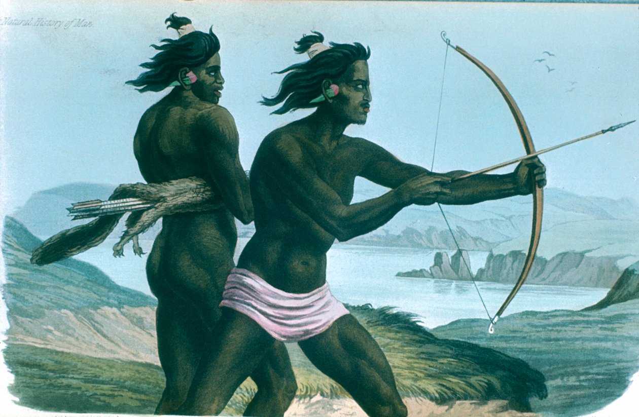 North American San Francisco Indians hunting with bows and arrows by Unbekannt