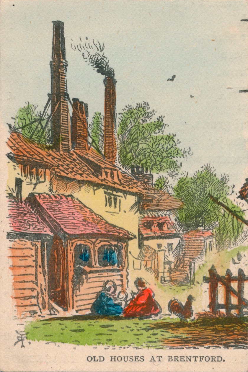 Old Houses at Brentford, 19th century by Unbekannt