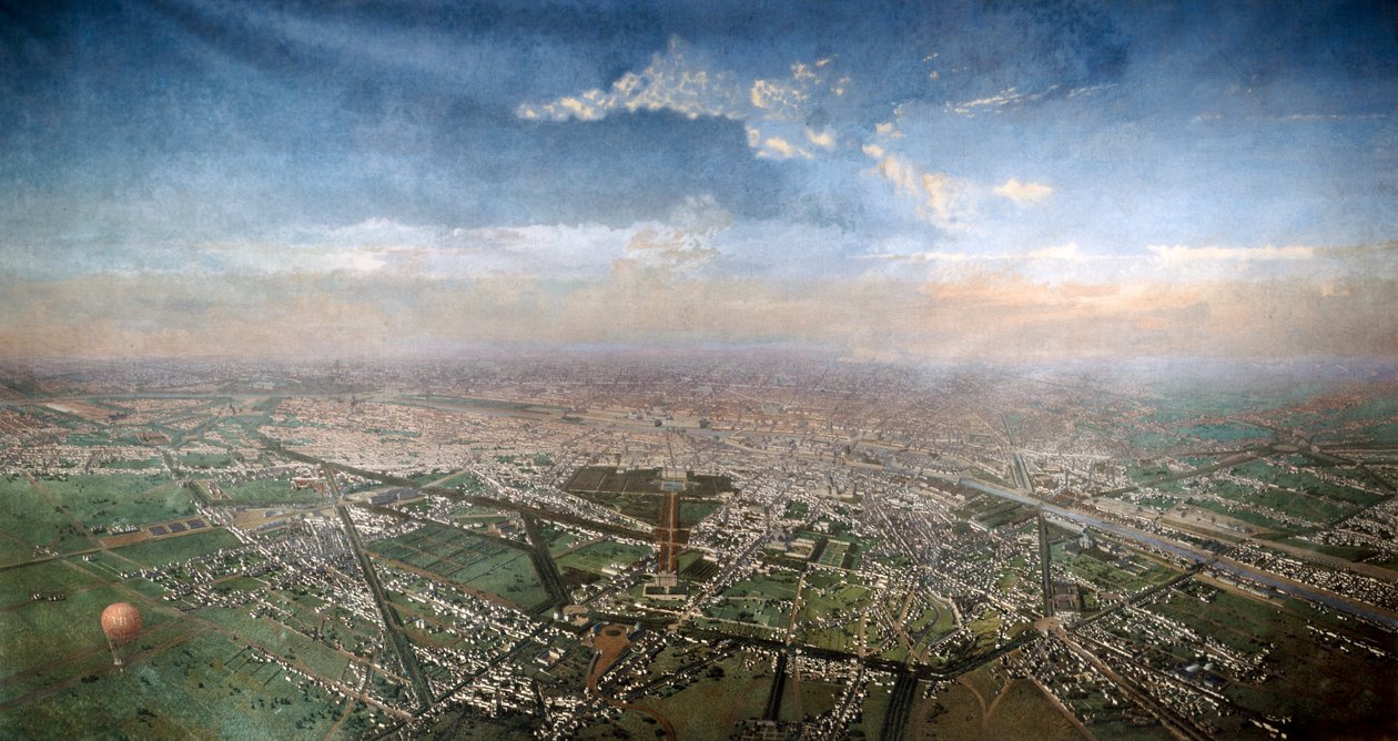 Overall View of Paris, Taken from the Observatory in a Balloon