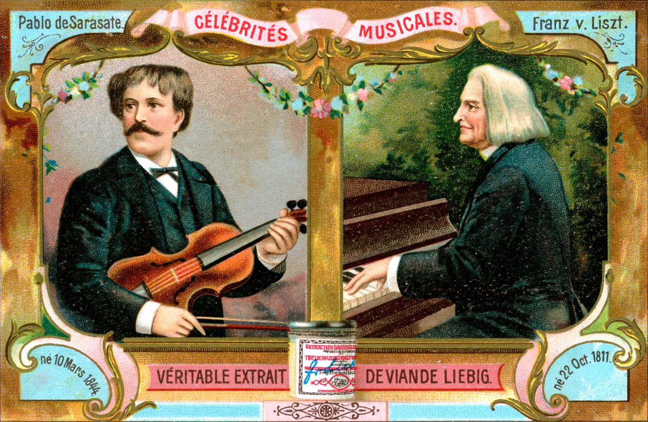 Pablo de Sarasate and Franz Liszt by Unbekannt