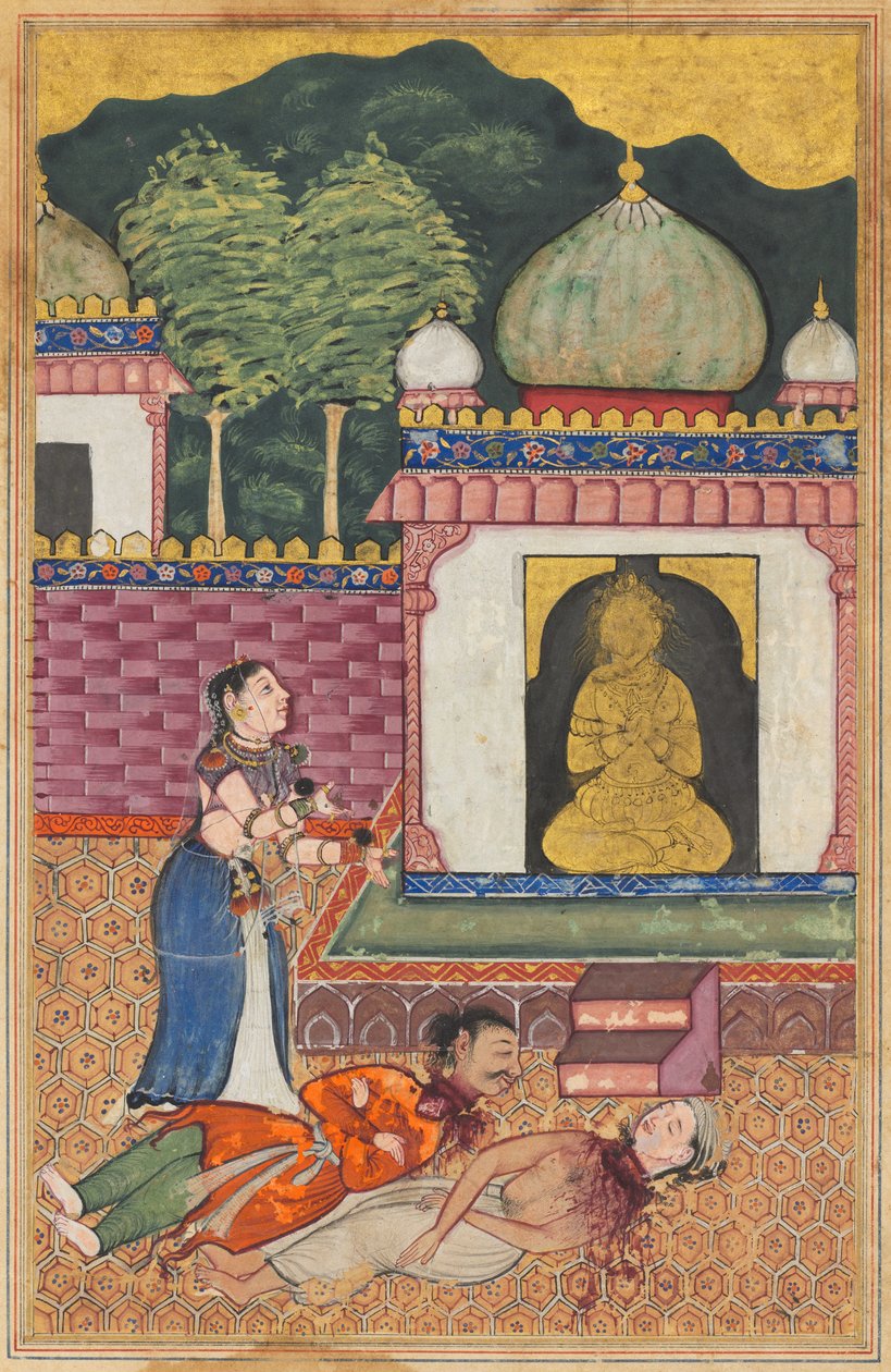 Page from Tales of a Parrot Tuti-nama: Thirty-fourth night: The princess discovers... by Unbekannt