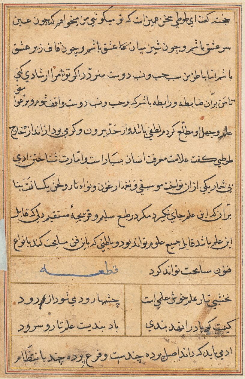 Page from Tales of a Parrot Tuti-nama: text page by Unbekannt