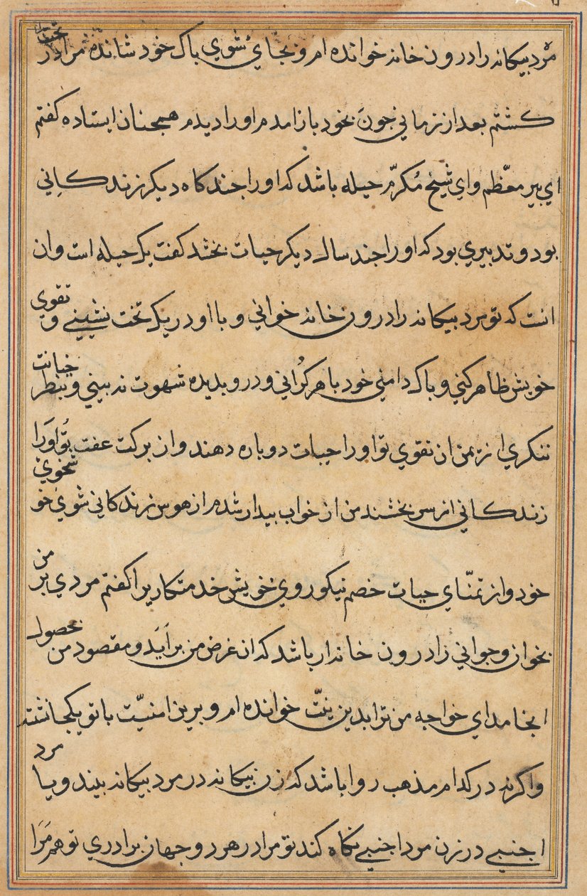 Page from Tales of a Parrot Tuti-nama: text page by Unbekannt